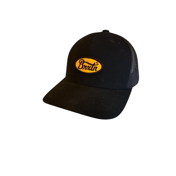 Brixton Mesh-Back Snapback Hat With Yellow Logo Patch - Picture 1 of 6
